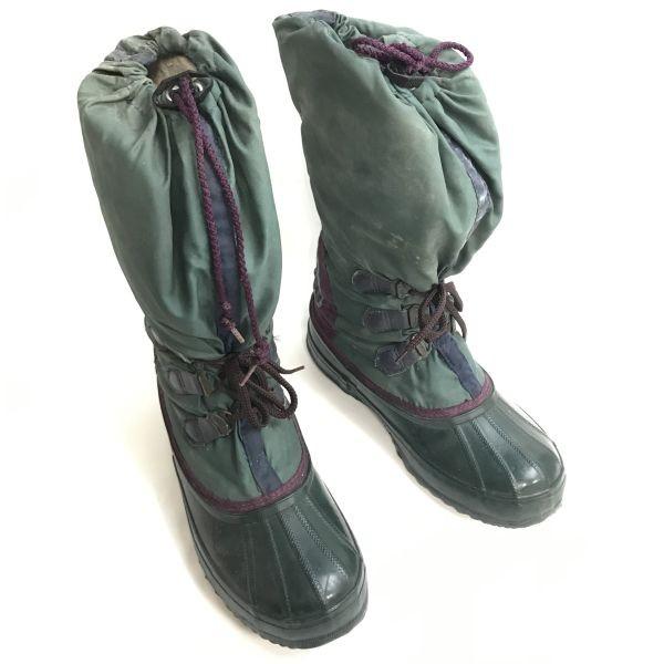 Sorel Винтажные 80-90-е Канада Длинные Снежные Сапоги с Внутренником WOS8 24.5-25.5 Зеленые Сапоги Обувь(ИСПОЛЬЗОВАЛ)