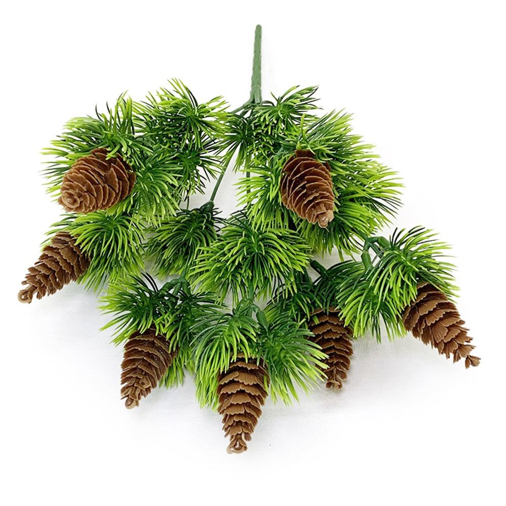 Green Artificial Pine Branches DIY Accessories Desktop Ornament Faux Pine Leaves Craft Fake Plant Fake Pine Festival Ornament