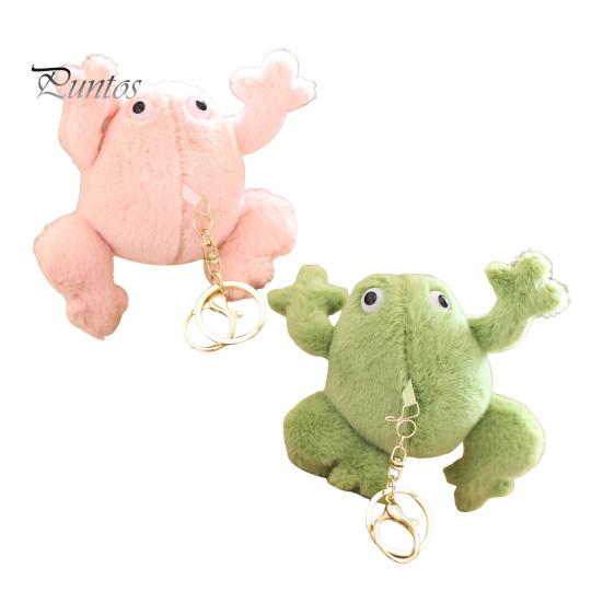 Unique Animal Key Chain Cute Frog Plush Keychain, Soft Stuffed Pendant with Raised Paw, Cartoon Gift for Lovers Bag Charm Backpack, Mini Doll