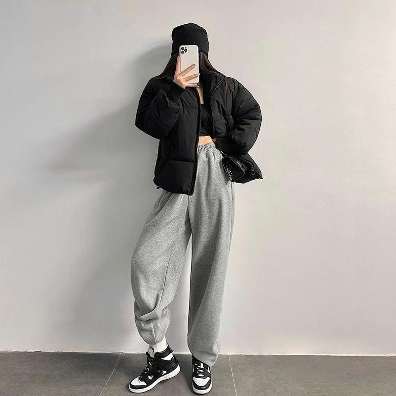 Новый пуховик женский короткий в корейском стиле свободного кроя со стойкой воротником повседневное хлопковое пальто зимняя хлопковая куртка