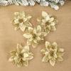 10pcs Christmas Glitter Flowers Fake Flower Christmas Tree Decorations for Home 2025 Tree Pendant Ornaments Navidad