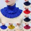 Women Fake Collar Double-Layered Ruffle Trim Autumn Winter False Collar Solid Color Detachable Collar Shirt Accessory
