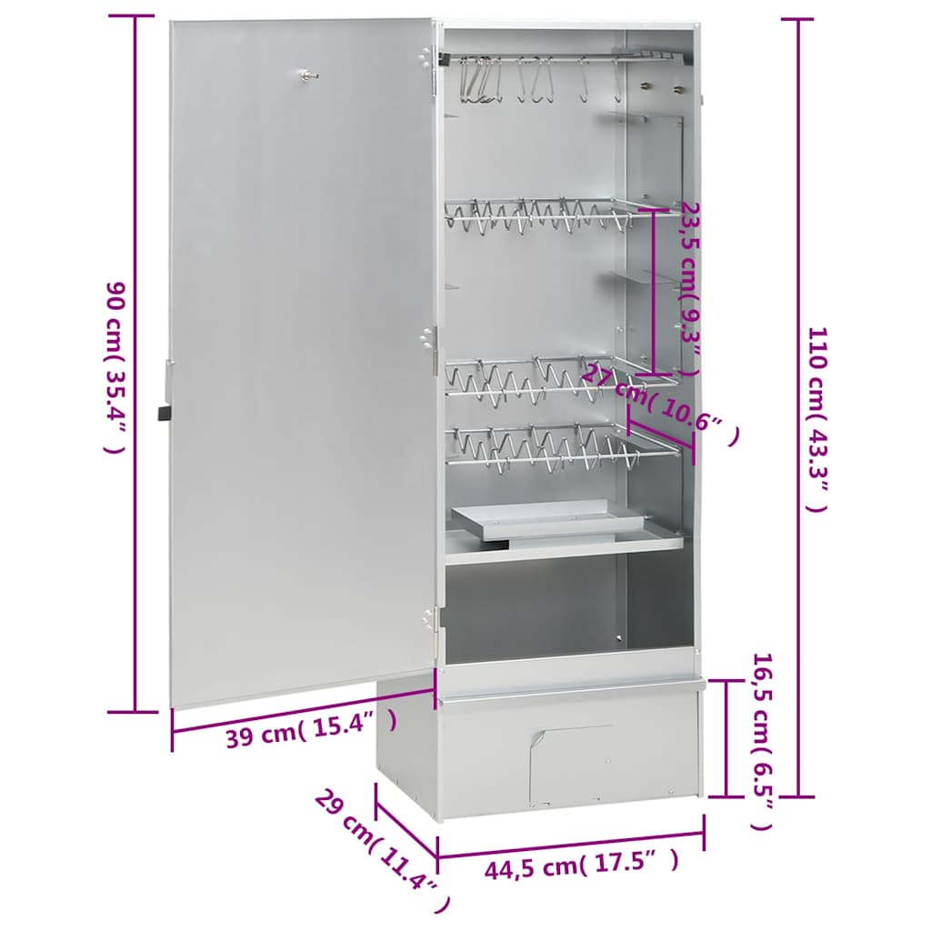 Smoker with Cold Smoke Generator Galvanized Steel