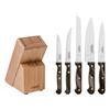 Tramontina Polywood 5-Piece Wooden Handle Cutlery Set, Dark Brown, with Wooden Case, Dishwasher Safe, Durable, Natural Wood, Perfect Gift for Respect