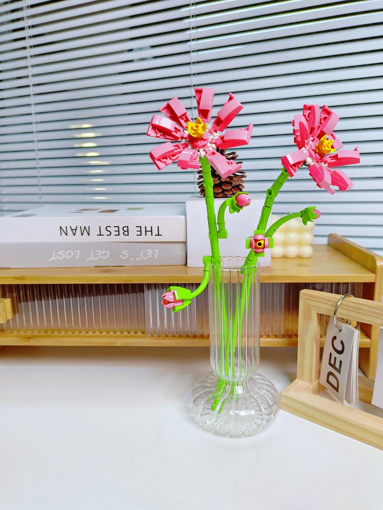 Букет из вечной розы и подсолнуха, конструктор, мини-кирпичики DIY для взрослых, невянущий подарок на День святого Валентина, годовщину, декор для дома