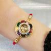 Adjustable Thai Lucky Wheel Amulet Powerful Enhance Good Fortune Bracelet Wind Wheel Rainbow Bracelet Fortune Turning Jewelry