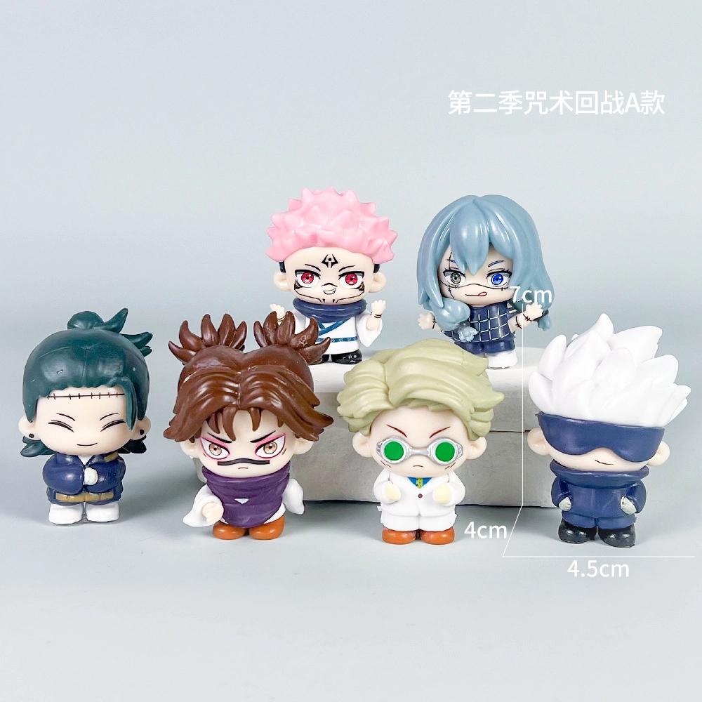 6 pcs/set Jujutsu Battle Anime Character Tiger Staff Yureno Rose Gojo Gojo Handmade PVC Model Anime Toy Ornament Birthday Gift
