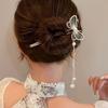 Fashion Butterfly Tassel Hair Clip Pins Imitation Pearls U-shaped Hairpin Metal Hair Sticks for Girls Hair Styling Accessories