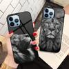 Чехол для телефона из закаленного стекла с изображением льва для Iphone 14 13 11 12 Pro Max Mini Xs Xr X 7 8 6s Plus Se 2022, чехлы на заднюю панель с изображением животного
