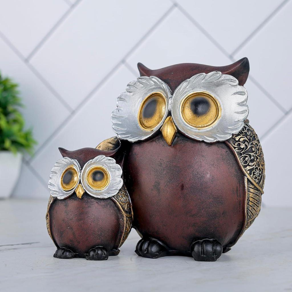 Owl Statue for Good Luck Showpiece Home Decor Items for Living Room and Gifts