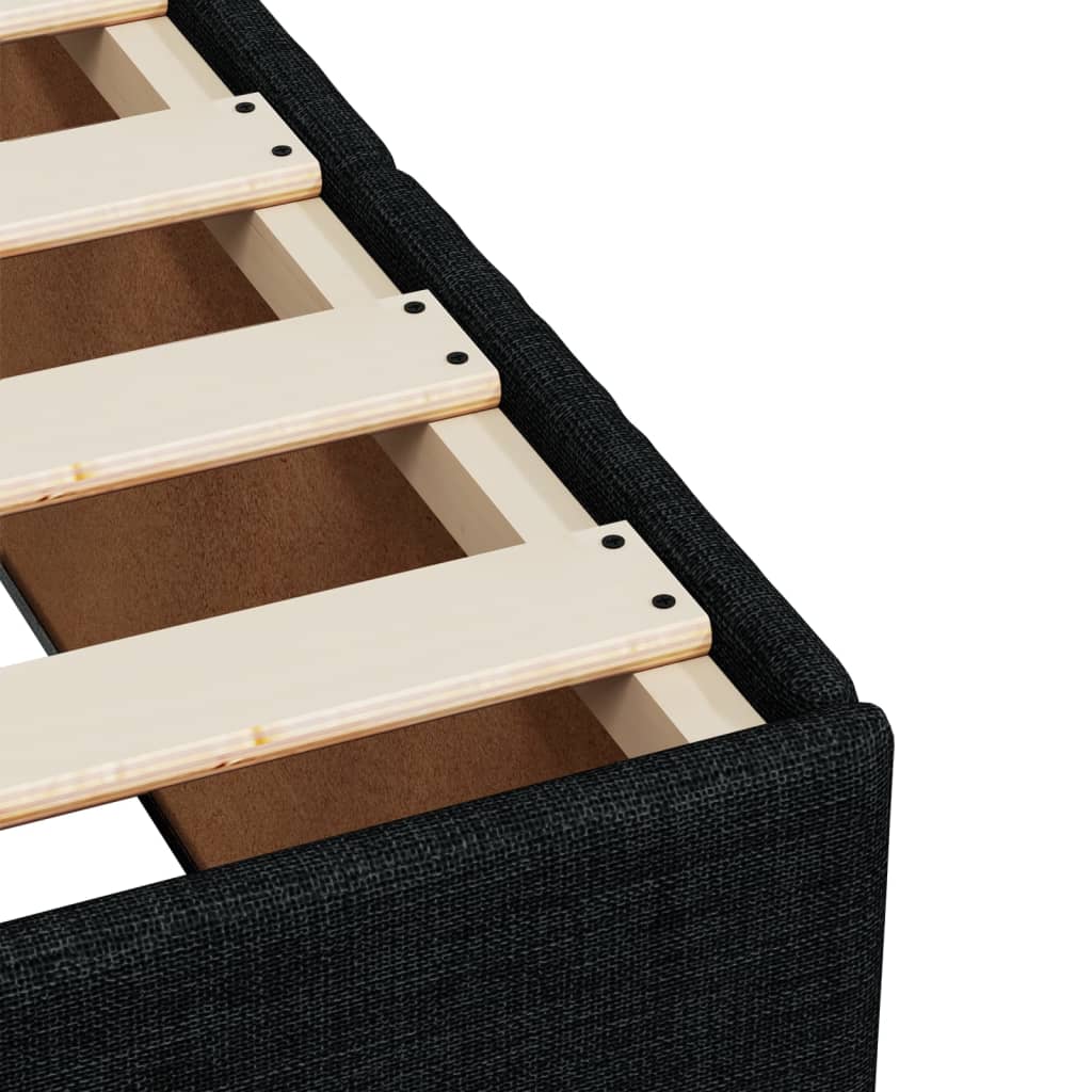 Box Spring Bed with Mattress Black 120x190 cm Fabric
