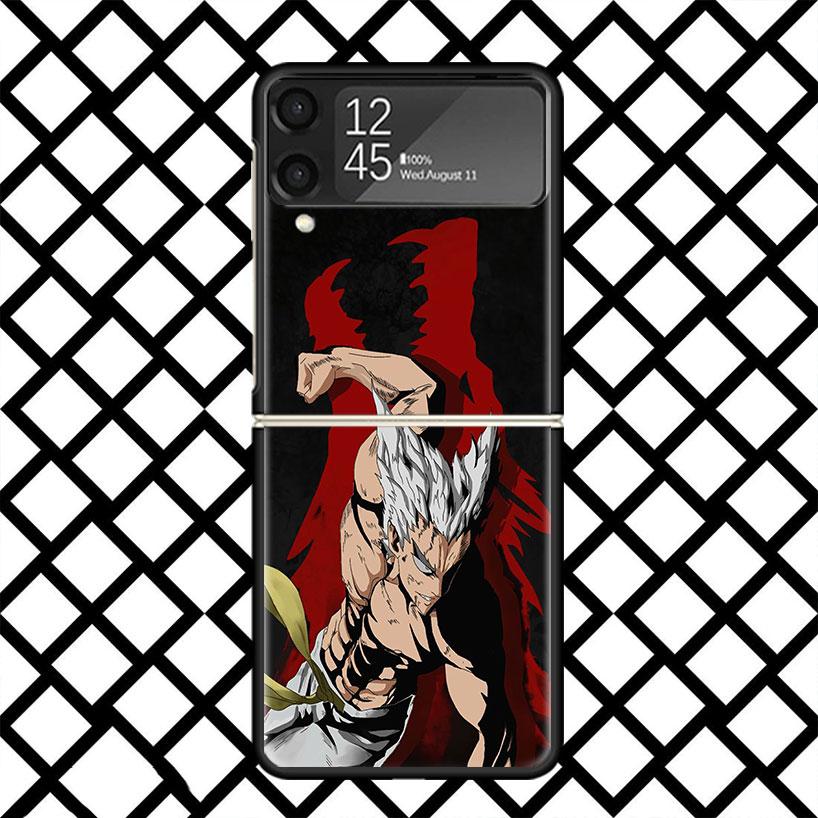Чехол для телефона One P-Punch-Man Garou для Samsung Z Flip 7 6 5 4 3 Galaxy ZFLIP7 ZFlip6 5G Flip5 Flip4 Flip3 5g Черный Жесткий Чехол