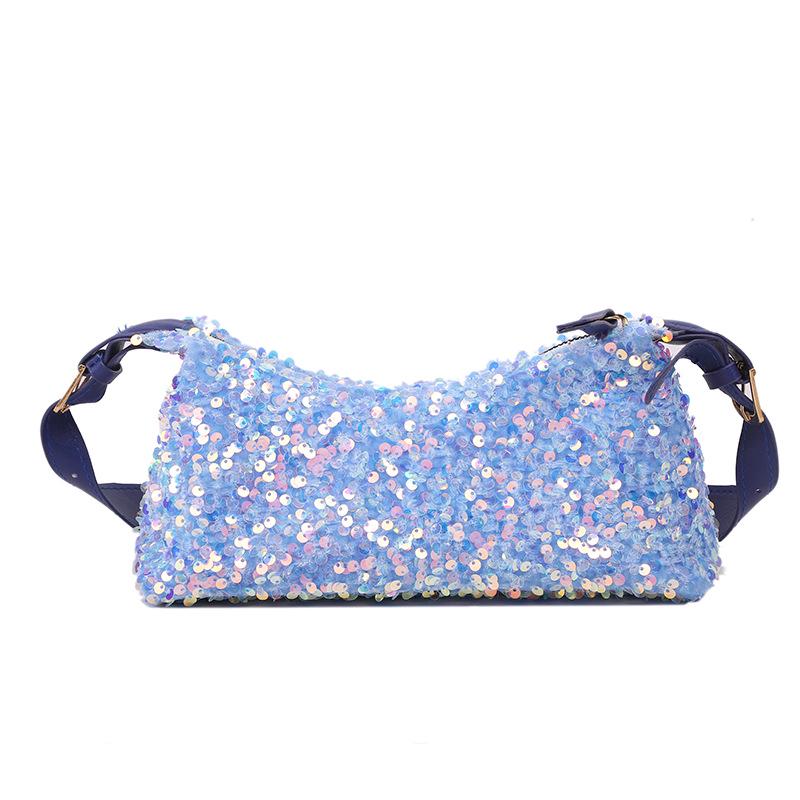 Популярная маленькая сумка с пайетками женская сумка новая модная дикая сумка через плечо подмышечная сумка-мессенджер