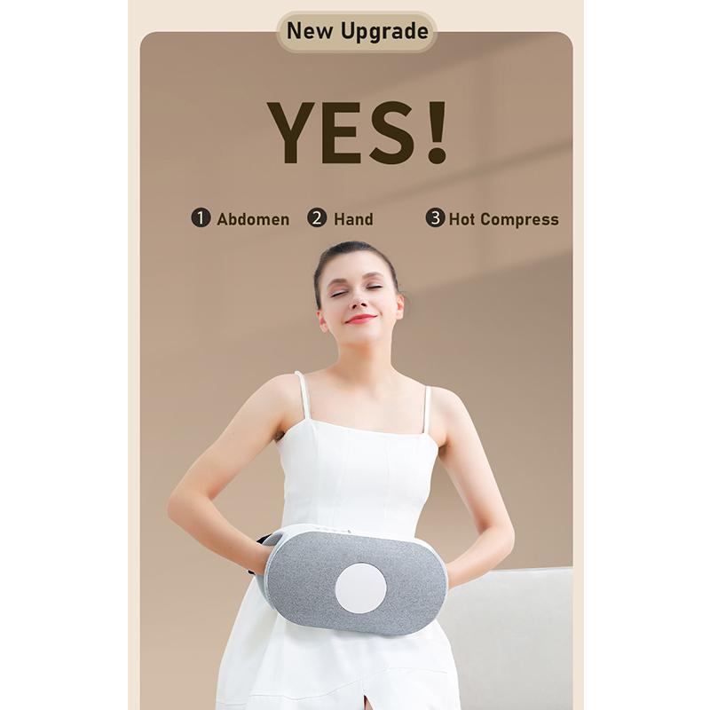 Электрический ручной массажер для живота, вибрационный массажер с горячим компрессом и 3 режимами, улучшает запор и метеоризм