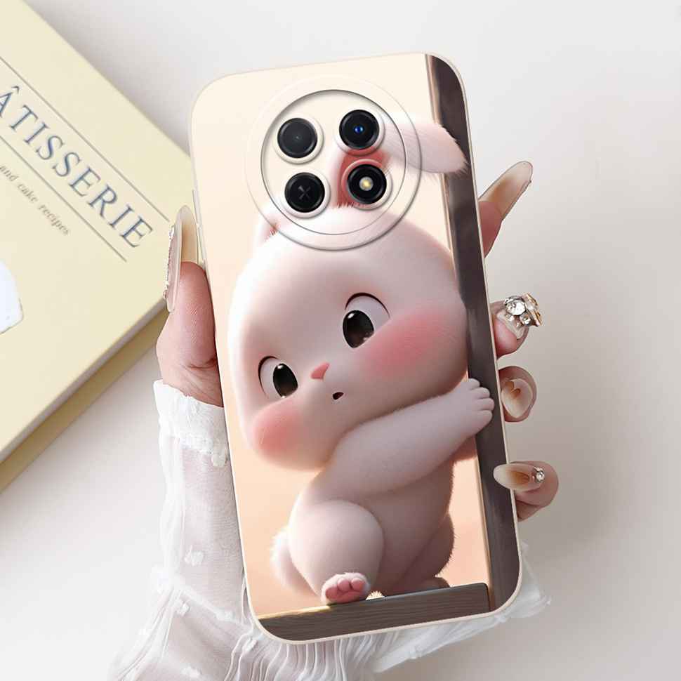 For Huawei nova Y91 Case STG-LX1 Cute Cartoon Rabbit Soft Silicone Cover For Huawei Enjoy 60X STG-AL00 6.95" Butterfly Shell