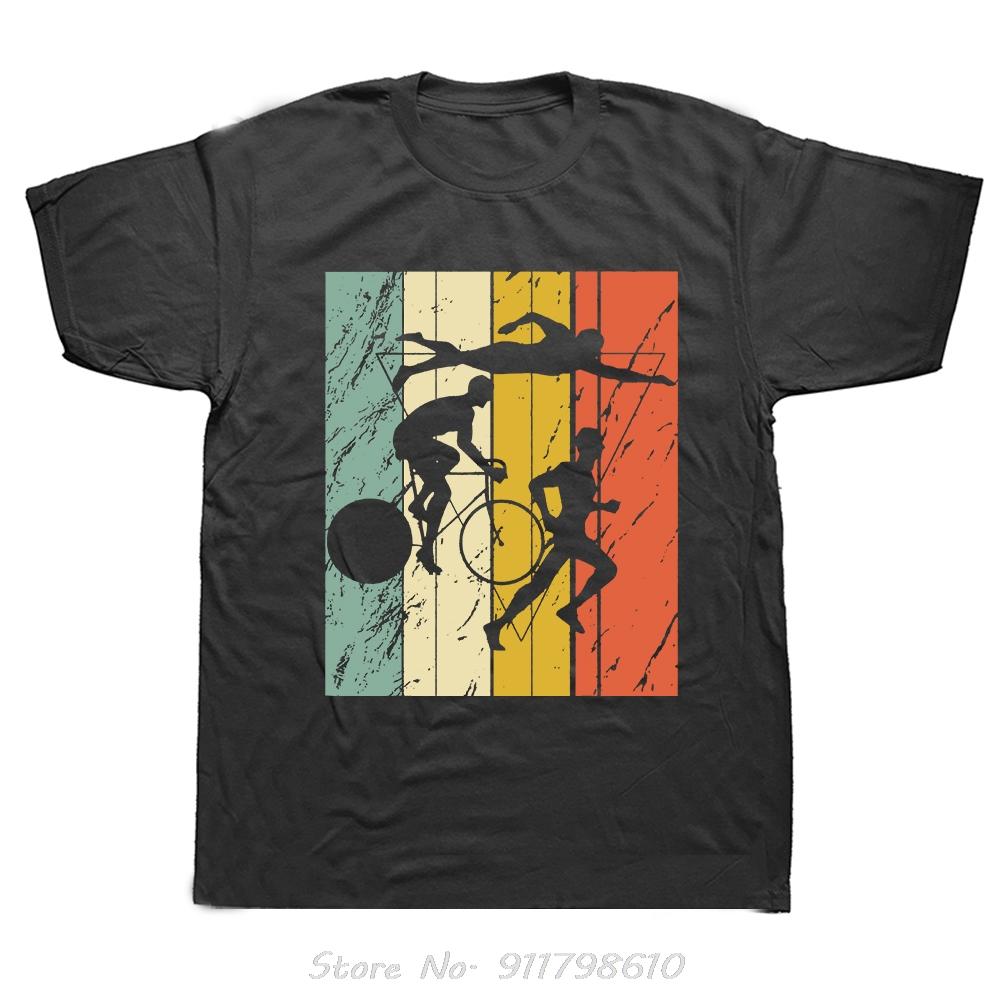 Мужская одежда Новинка Триатлон Пловец Велосипед Бег Футболка оверсайз Уличная одежда Фитнес Футболка Летний стиль Хлопковая футболка