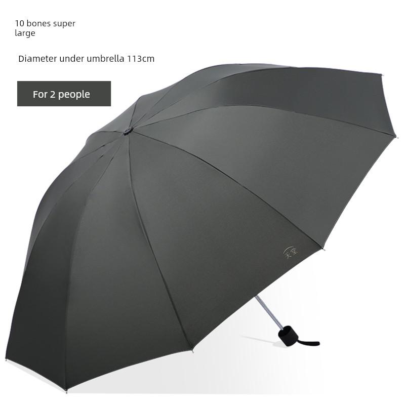 Paradise Umbrella Plaid Umbrella 10-Rib Extra Large Umbrella 70% off Fold Extra Large Double Umbrella Reinforced Black Coating Sun and Rain Umbrella