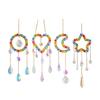Colorful Beads Crystal Light Catching Jewelry Car Accessories Crystal Frame Pendant Window Accessories Outdoor Garden Decoration