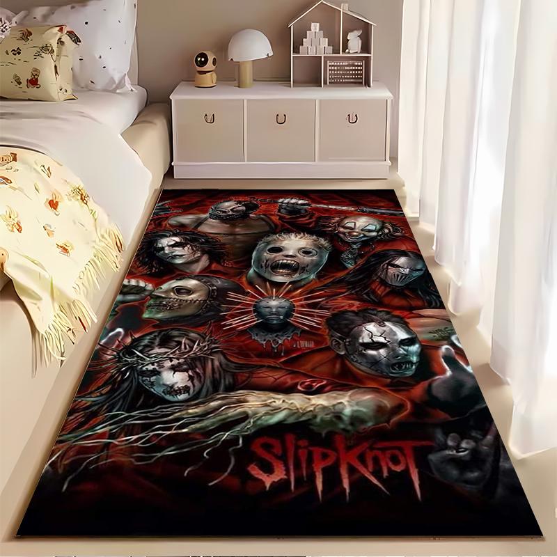 Ковер, Маски Участников Группы Slipknot Красная Групповая Иллюстрация Постер, Декор Мужской Комнаты, Нескользящий Коврик