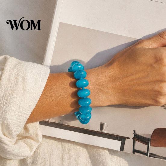 Wrist Jewelry Bead Bracelet for Women, Colorful Acrylic Beads Elastic Adjustable Stretch Bracelet, Boho Summer Beach Vacation Ladies