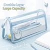 Transparent Stationery Bag Large Capacity Pencil Case Simple Pen Box Students