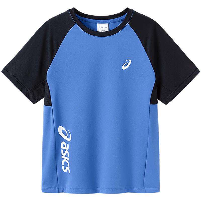 Asics Детская спортивная футболка с коротким рукавом реглан, быстросохнущая
