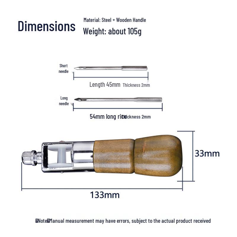 Набор инструментов для ручного шитья кожи с шилом, иглой и наперстком - Модель A