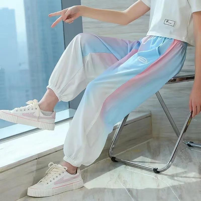 2023 Girls' Ice Silk Anti-Mosquito Summer Pants - Lightweight, Breathable Sports Trousers for Kids