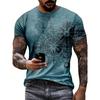 New Summer Men's Fashion T-shirt Personality Coordinate Pattern Printed Men's T-shirt Top
