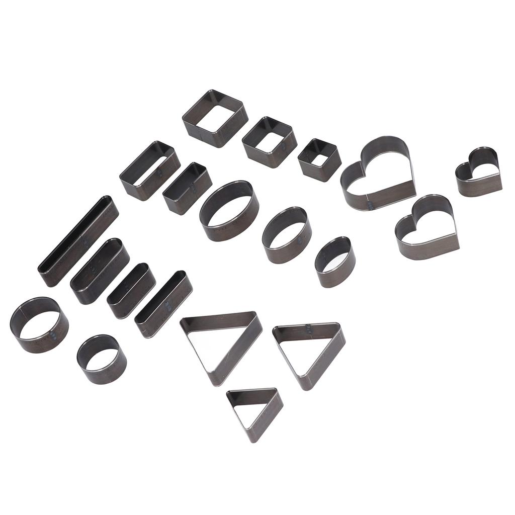 20 шт. Кожаный штамп для высечки, круглые квадратные сердца, кожаный штамп для высечки, высокоуглеродистая сталь, штамп для высечки