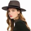 Winter Autumn Vintage Stage Performance Wide Brim Woolen Cowboy Hat Panama Fedora Hat Jazz Cap