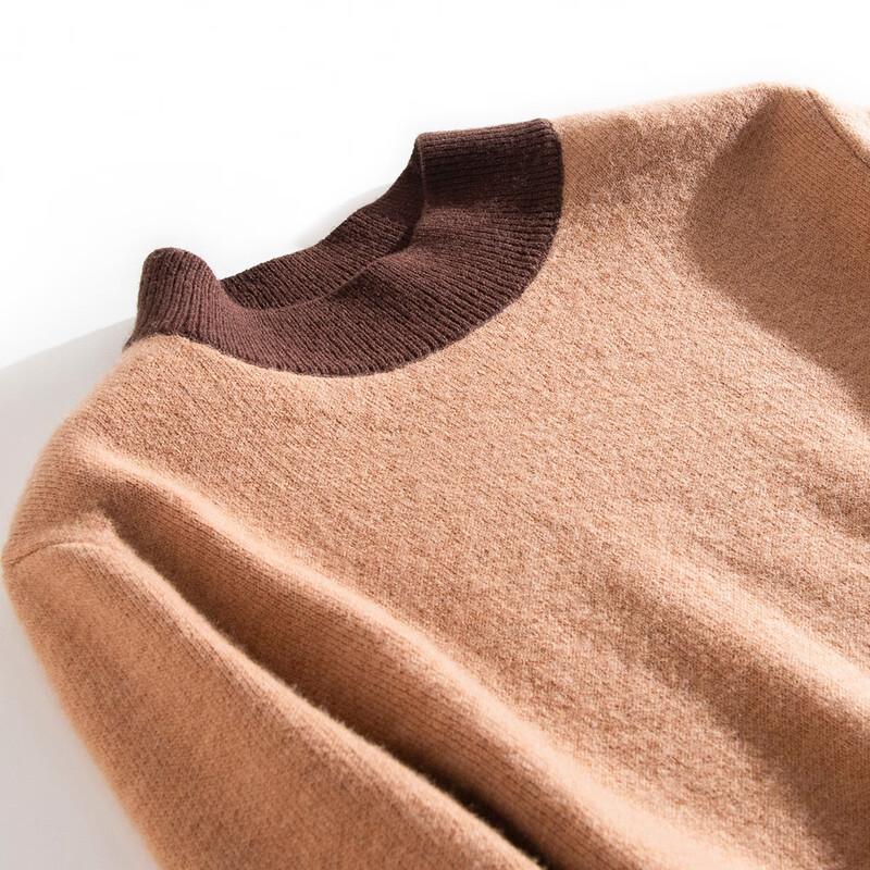 TUHUANG Women's Extra Thick Pure Wool Half-High Collar Sweater