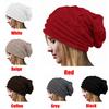 Casual Striped Solid Crochet Hat Beanie Wool Knitted Women Caps