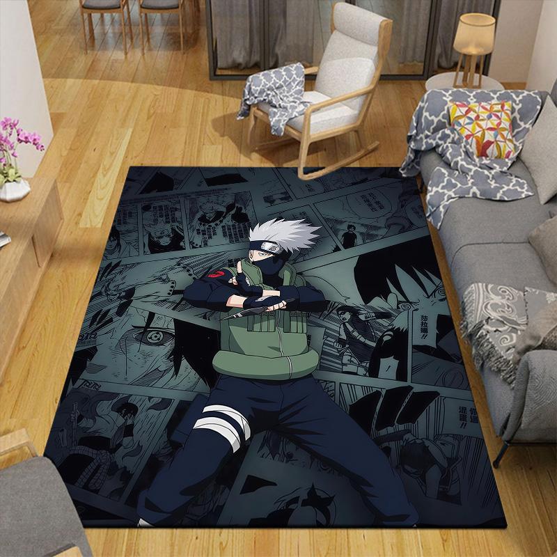 Kakashi Anbu Style Flannel Pattern Square Carpet,Area Rug,Carpet Rug for Living Room Bedroom Sofa Playroom Decor,Non-slip Floor Mat