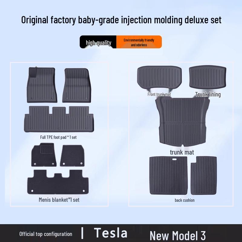 Официальный стиль Tesla Model Y/3 Полностью охватывающие коврики TPE