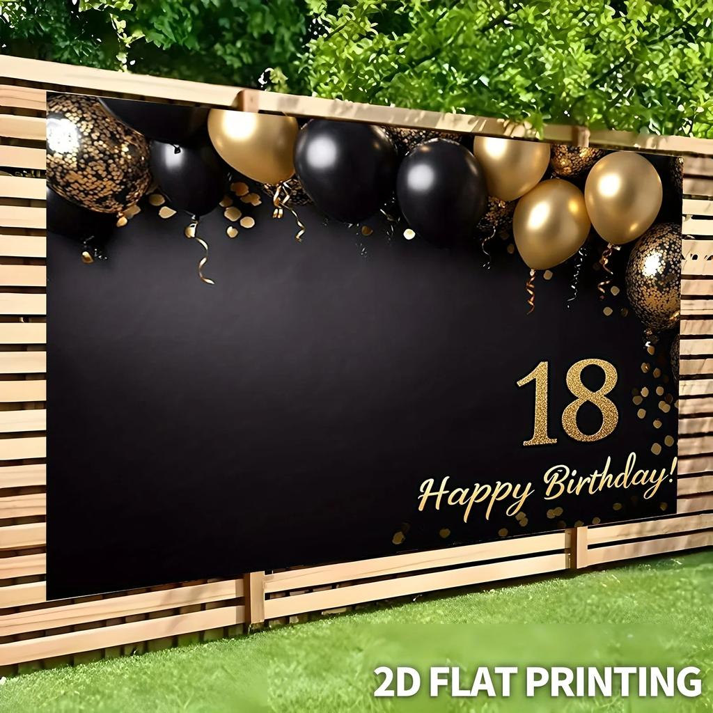1pc of MAGA 2D Flat Design, 1pc of Sparkling Backdrop Banner for an 18Th Birthday Party - yzb
