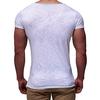 V-Neck Short Sleeve T-shirt Top Slim Muscle Casual T-shirt Men