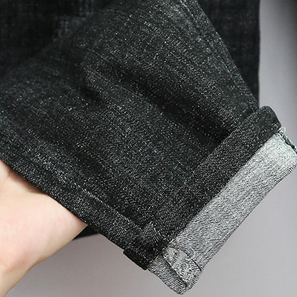 Женские брюки большого размера, эластичные джинсы, свободные полуэластичные брюки