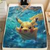 Pikachu Cartoon Blanket, Soft Throw for Sofa Bed, Ideal Gift for Pikachu Collectors.chl