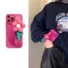 Korea Cute 3d Flower Wrist Band Holder Stand Phone Case For Iphone 13 12 11 Pro Xs Max X Xr 7 8 Plus Se 3 Shockproof Soft Cover