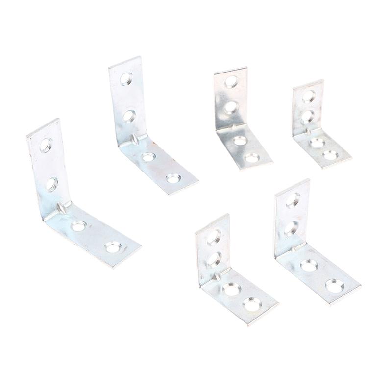 20 шт. L-образных угловых кронштейнов Металлические угловые скобы Кронштейн для полки ящика Настенный кронштейн Фиксация Прямоугольные угловые скобы Мебельная фурнитура
