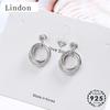 LINDON. Женские серьги круглой формы с кристаллами