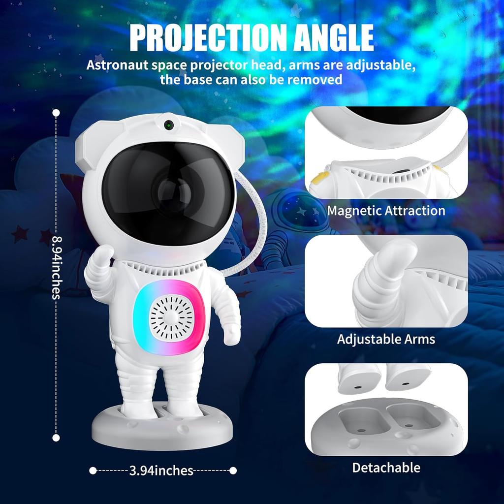 Astronaut Starry Sky Projection Light with BT Speaker 3-in-1 Night Lights Remote Control RGB Ambient Lamp