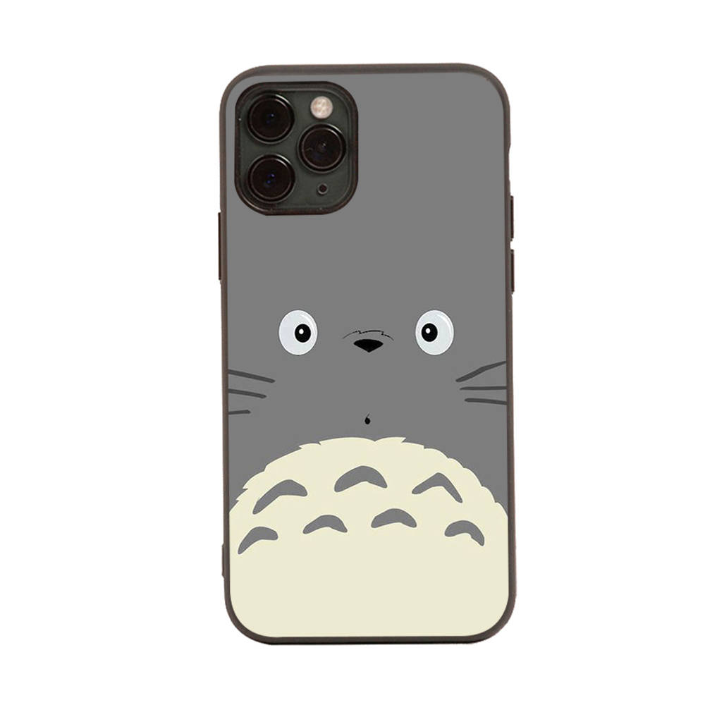 Чехол для iPhone 16 15 Plus 14 13 12 11 Pro 8 7 6S 6 SE 5S X XR XS Max Realme C30 C33 C31 9I Black Sofe Cover WI53 Totoro