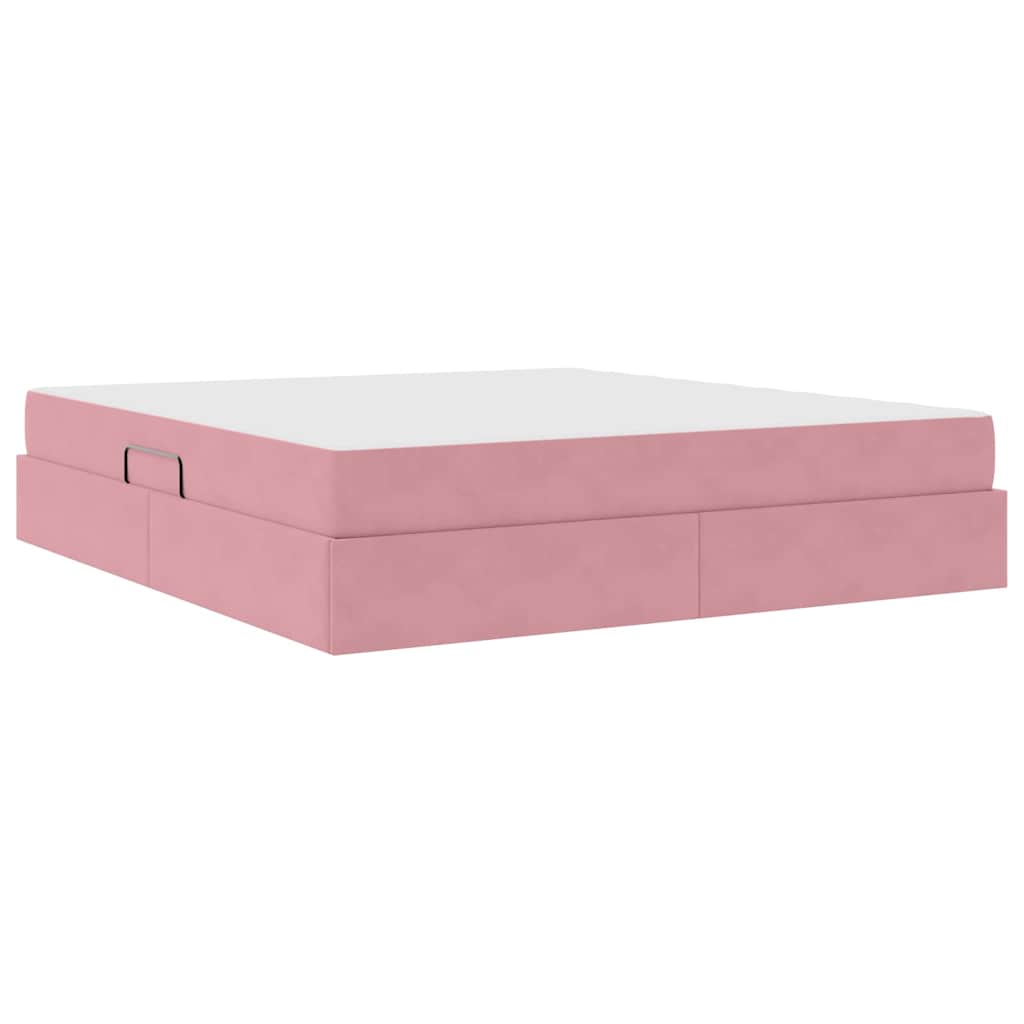 Storage Bed with Mattress Pink 180 x 200 cm Velvet