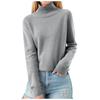 Women's Pullover Long Sleeve Knitted Casual Loose Plain Tops Stand-Up Collar Long Sleeve Winter Casual Sweatshirt Casual Turtleneck Sweater