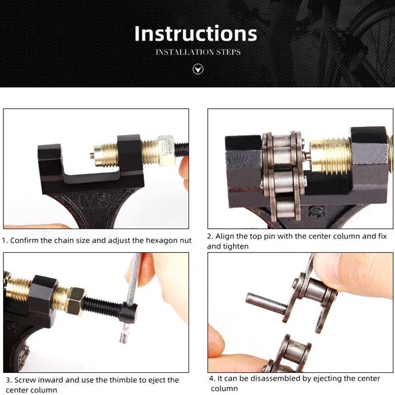 1 Pcs 420-530 Motorcycle Chain Breaker Link Removal Splitter Tricycle Bicycle Chain Cutter Riveting Tool Motorcycle Repair Tool