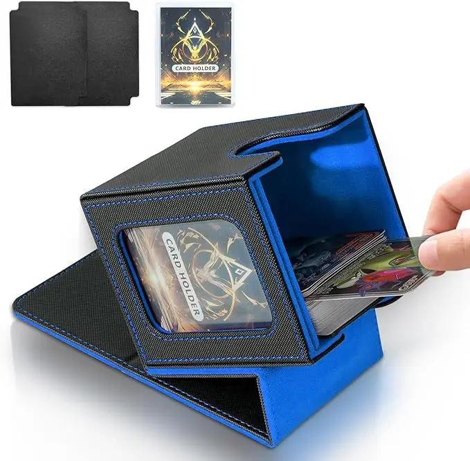 Вмещает 100+ колод торговых карт Бокс для колоды для MTG Commander Дисплей с 2 разделителями Коробка для хранения игровых спортивных карт ПУ Магнитный кейс для колоды