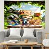 Italian Brainrot characters7 Tapestry for Bedroom Aesthetic Classroom Tapestries Wall Hanging for Living Room Dorm Office,Ideal Creative Gift