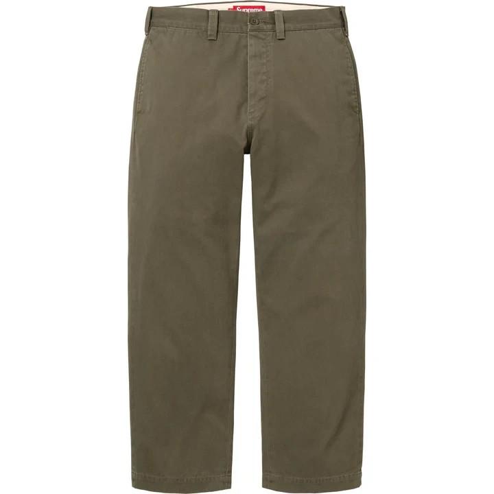 Supreme Брюки чинос (25FW) оливковый